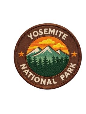 Yosemite National Park 3” Iron On Embroidered Patch Badge Mountain Sunset